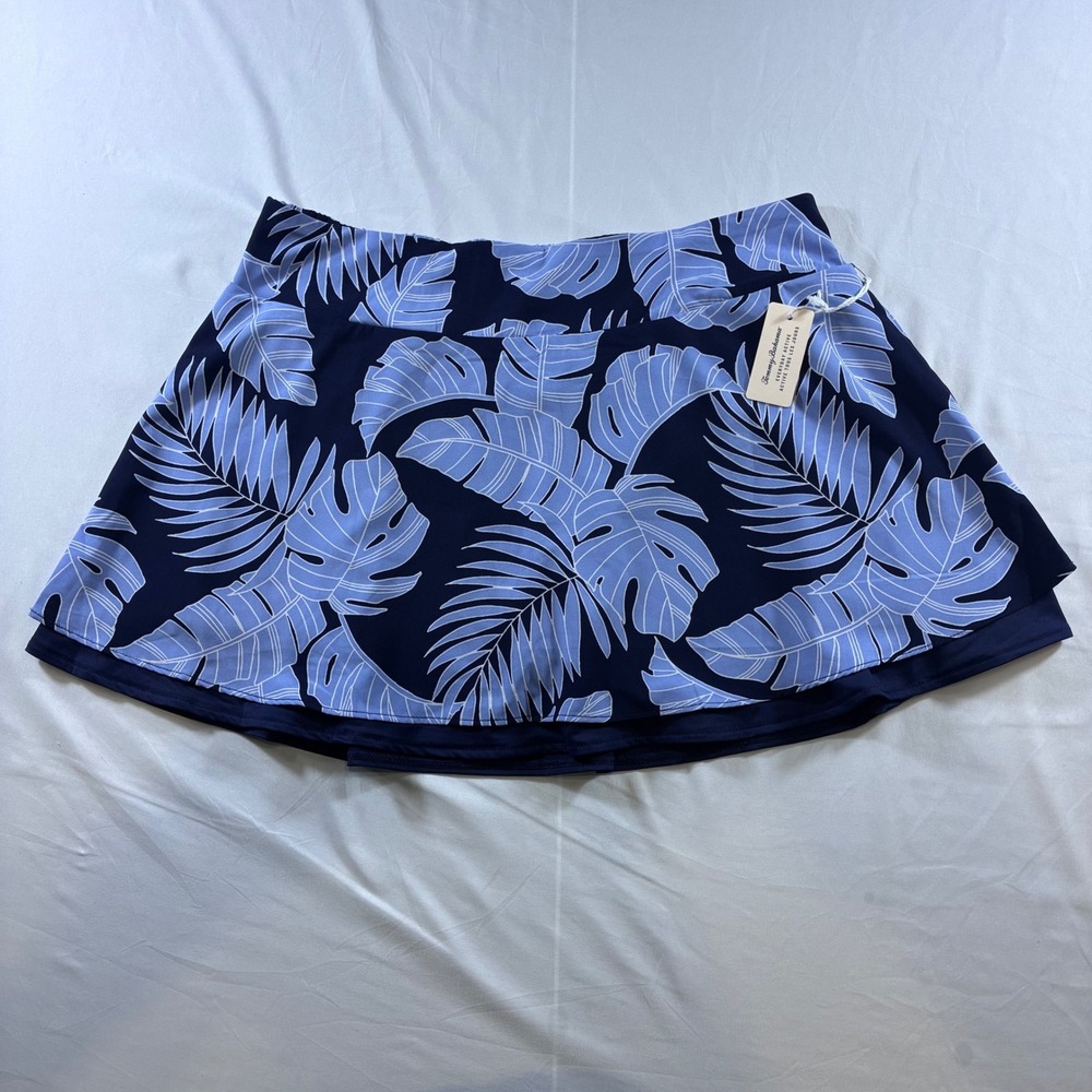 Tommy Bahama Everyday Active Skort XL Blue Tropical Palm Leaf Print Athletic